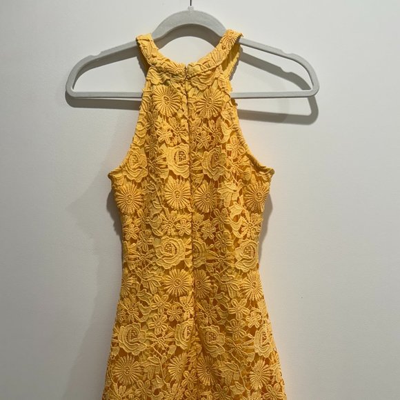 Lulu's Love Poem Yellow Lace Dress - Picture 1 of 3